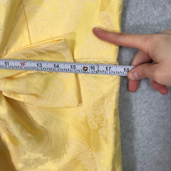 Kay Unger Dress Size 14 Knee Wrap Lorraine Jacquard‎ Pencil Slit Asymmetric READ - Picture 13 of 16